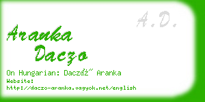 aranka daczo business card